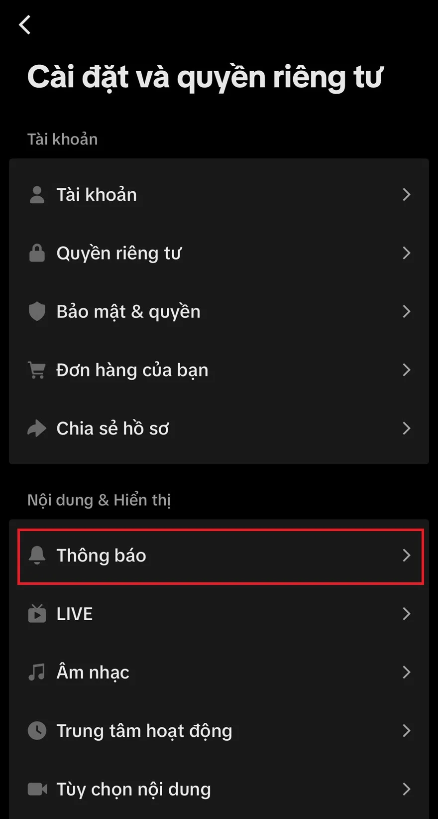 Cách chặn tin nhắn người lạ trên TikTok