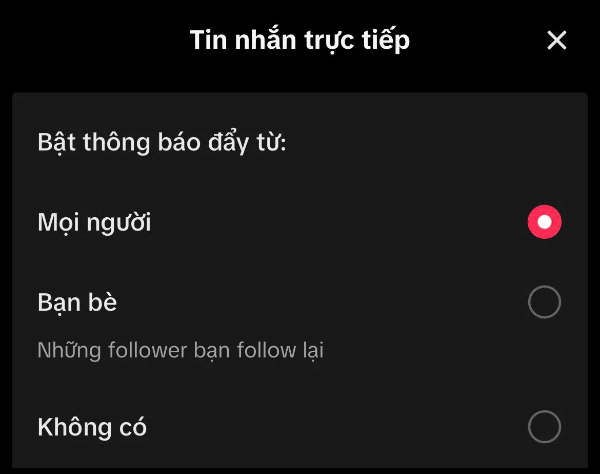 Cách chặn tin nhắn người lạ trên TikTok