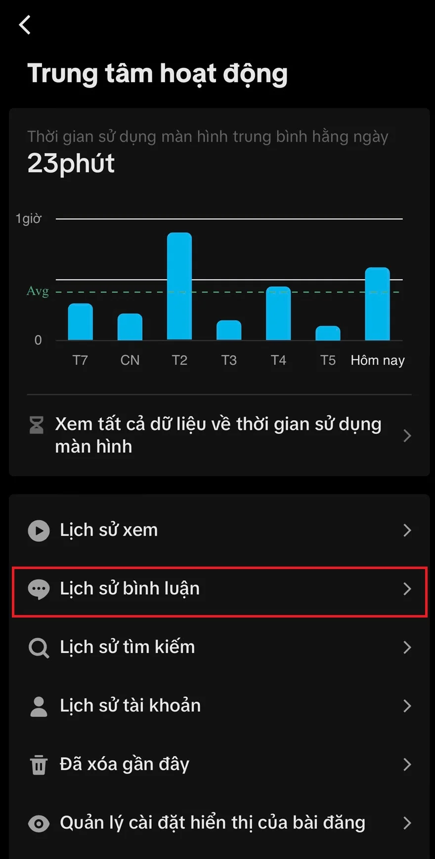 Cách xem lại bình luận của mình trên TikTok