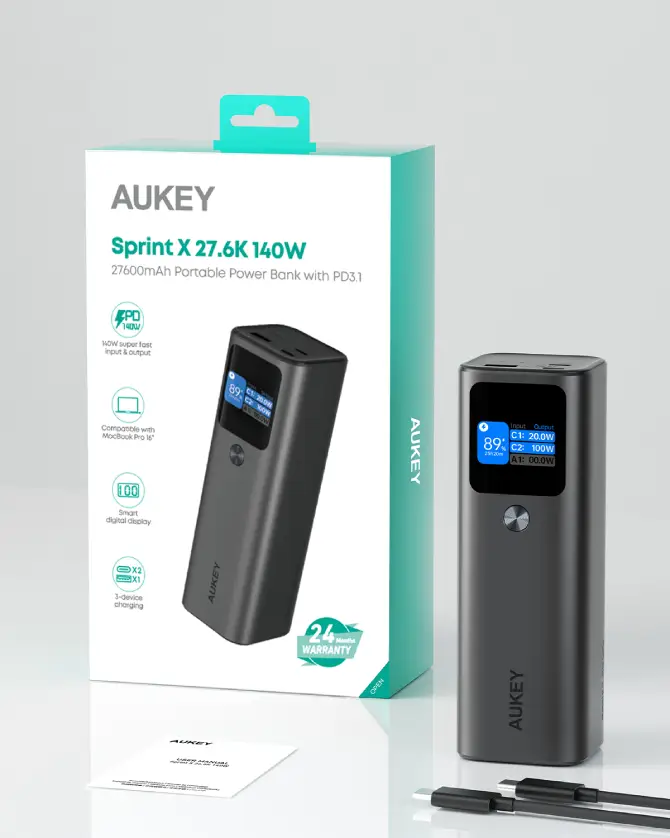 Pin sạc dự phòng Aukey 27.600 mAh 140W Sprint X