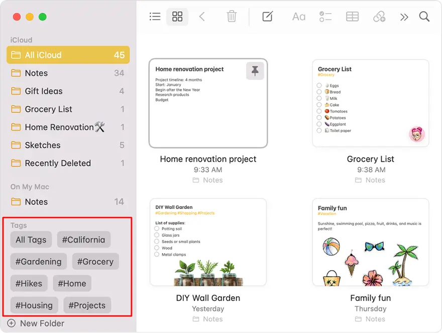 Mẹo sử dụng Notes hiệu quả trên Macbook