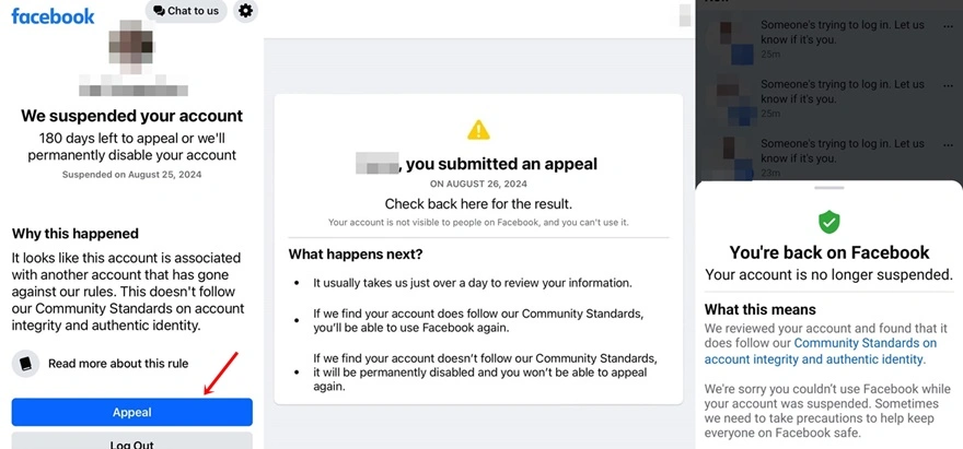 Tài khoản Facebook bất ngờ bị khóa 180 ngày