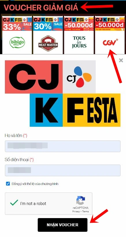 Cách đăng ký vé xem phim CGV miễn phí