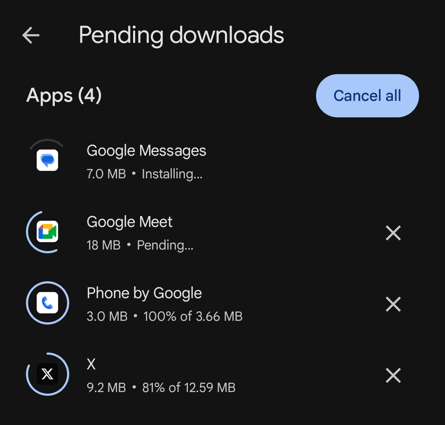 Google Play Store đã cho phép cập nhật nhiều app cùng lúc