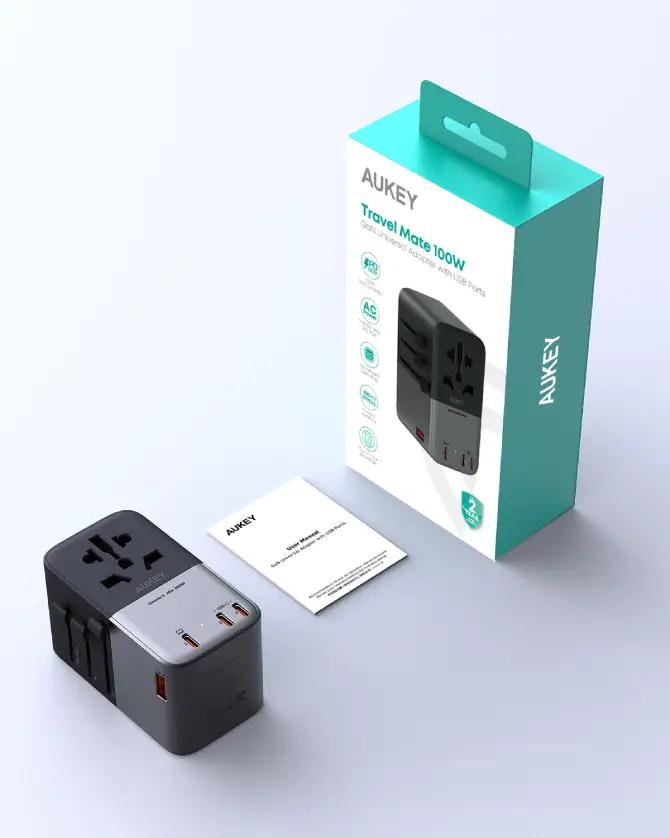 Sạc đa năng Aukey PD100W nhiều cổng PA-TA09A