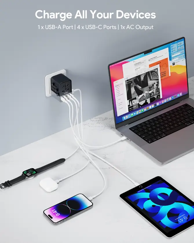 Sạc đa năng Aukey PD65W nhiều cổng PA-TA08A