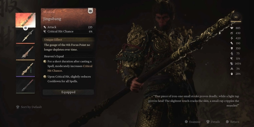 Black Myth: Wukong - Bảng xếp hạng các vũ khí mạnh nhất