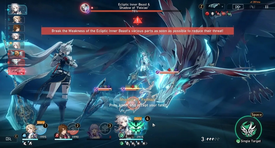 HSR Cách diệt boss Thú Tâm Nguyệt Thực & Ảo Ảnh Feixiao-1