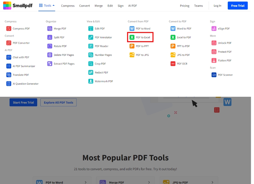 Tổng hợp các cách chuyển đổi file PDF sang Excel