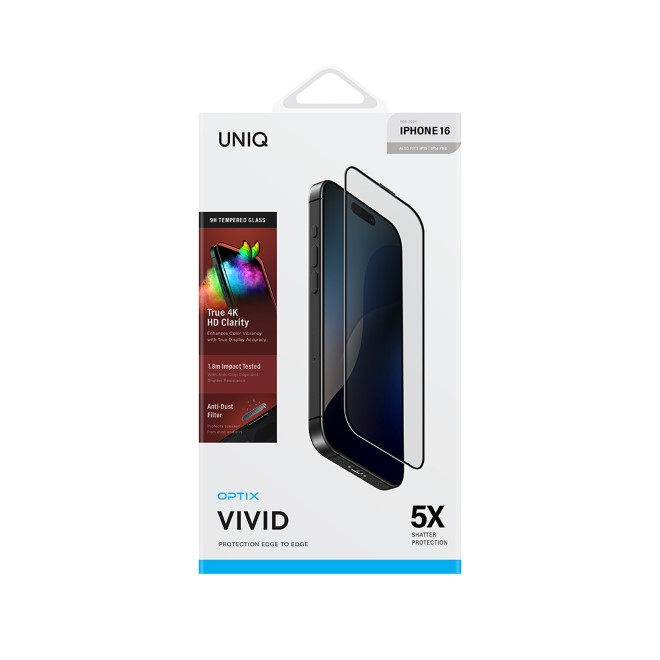 Cường lực iPhone 16 UNIQ Optix Vivid Clear