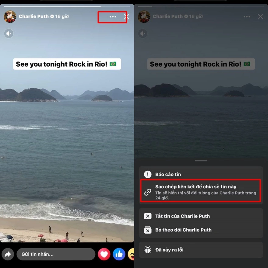 Cách tải story Facebook độ nét cao về iPhone