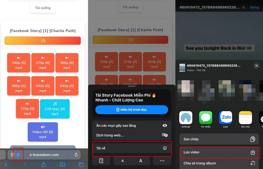 Cách tải story Facebook độ nét cao về iPhone