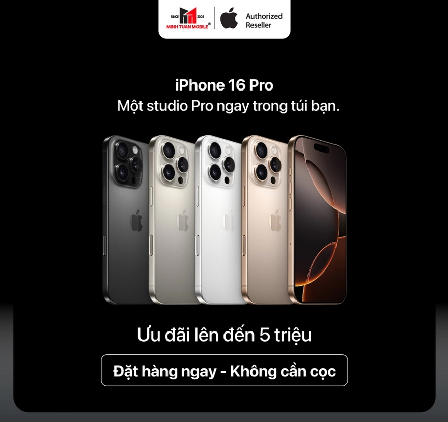 Minh Tuấn Mobile mở đặt hàng iPhone 16 Series chính hãng VN/A