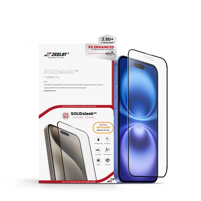 Cường lực chống vân tay iPhone 16 Plus Zeelot Solidsleek