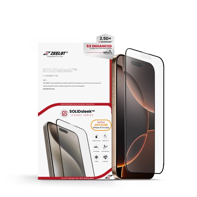 Cường lực chống vân tay iPhone 16 Pro Max Zeelot Solidsleek
