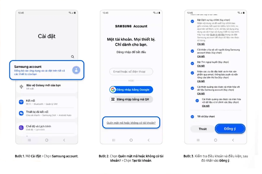 Galaxy Store yêu cầu tài khoản Samsung