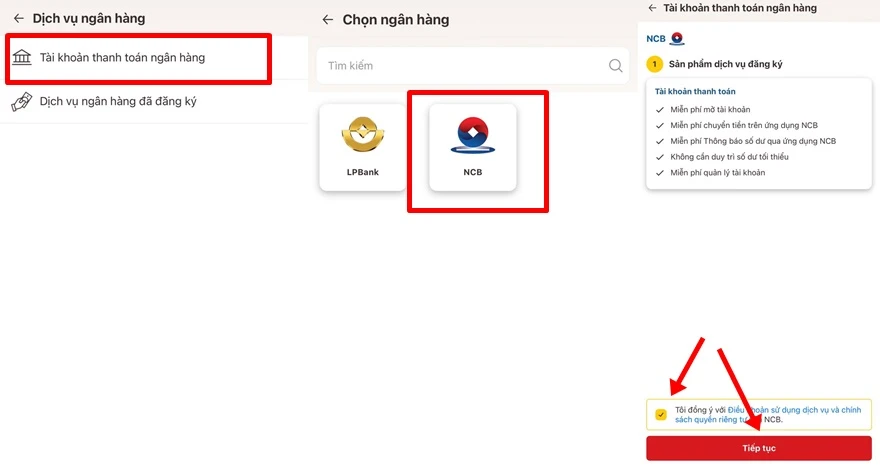 Cách mở tài khoản ngân hàng trên ứng dụng VNeID