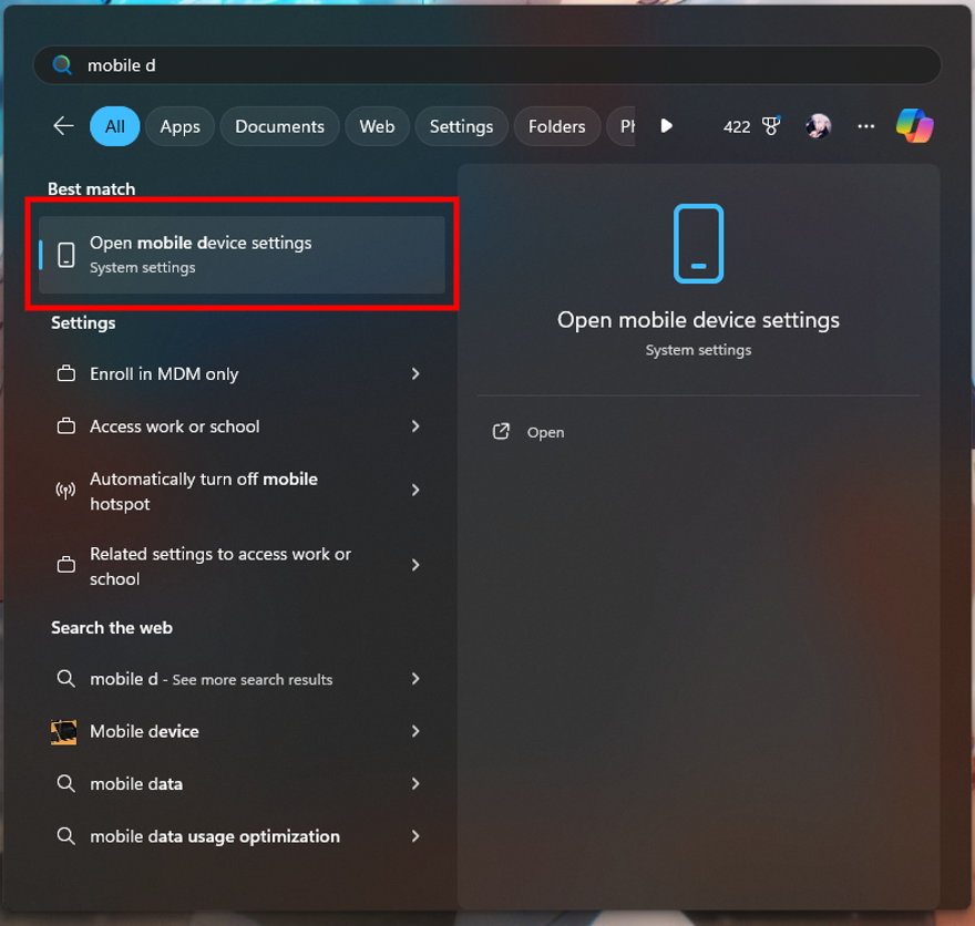 Truy cập bộ nhớ Android trên Windows 11