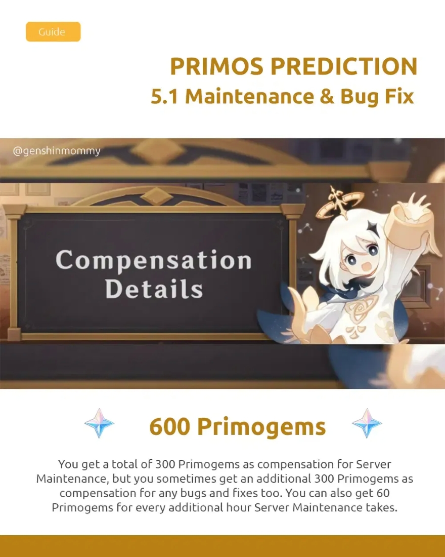Lịch bảo trì phiên bản Genshin Impact 5.1