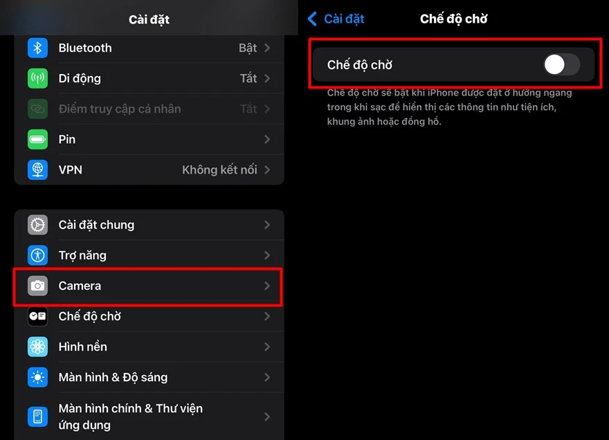 Cách tắt chế độ StandBy trên iPhone