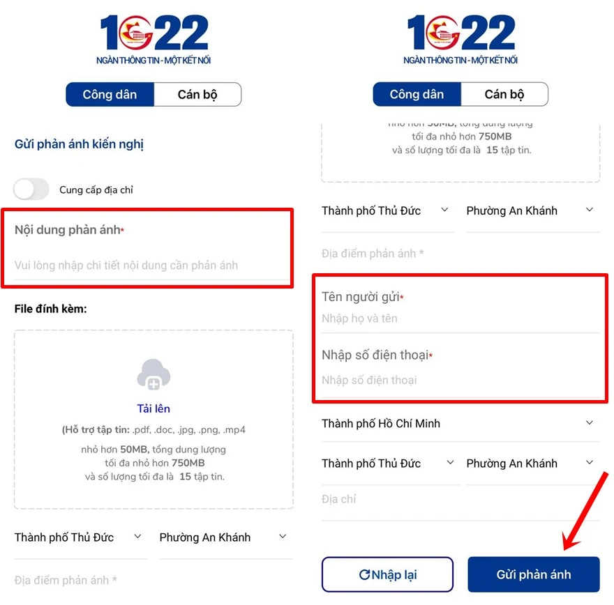 Dùng app phản ánh hiện trường trên iPhone
