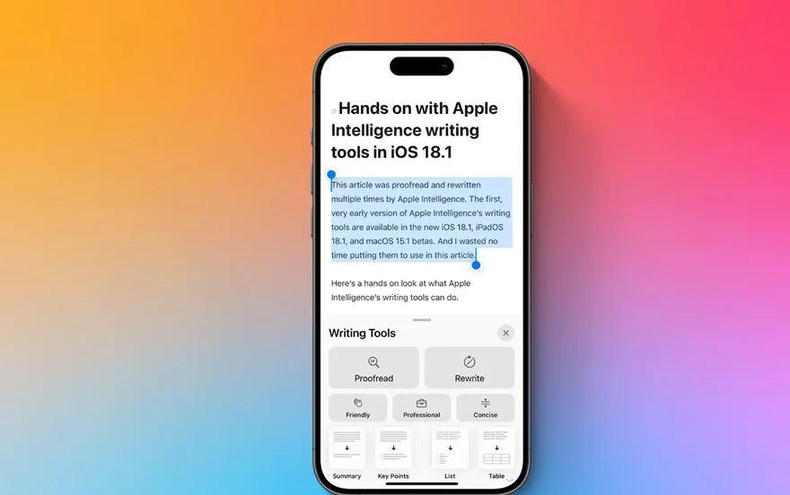 Apple xác nhận iOS 18.1 sẽ ra mắt vào tuần tới