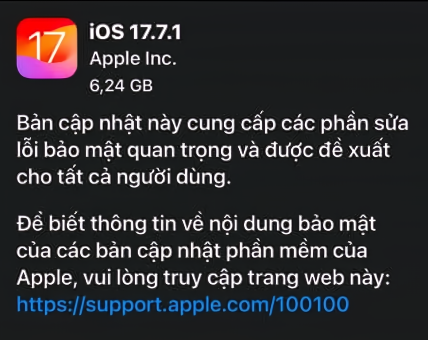 iOS 17.7.1 Beta ra mắt cho người dùng iPhone