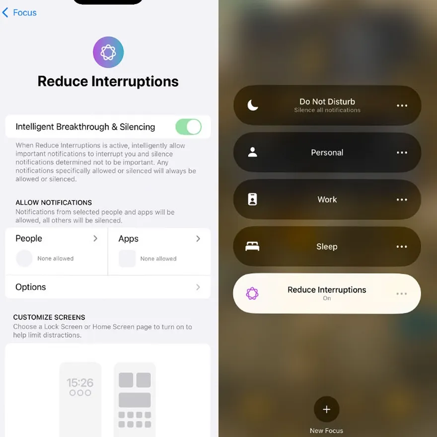 Cách dùng tính năng Reduce Interruptions trên iPhone