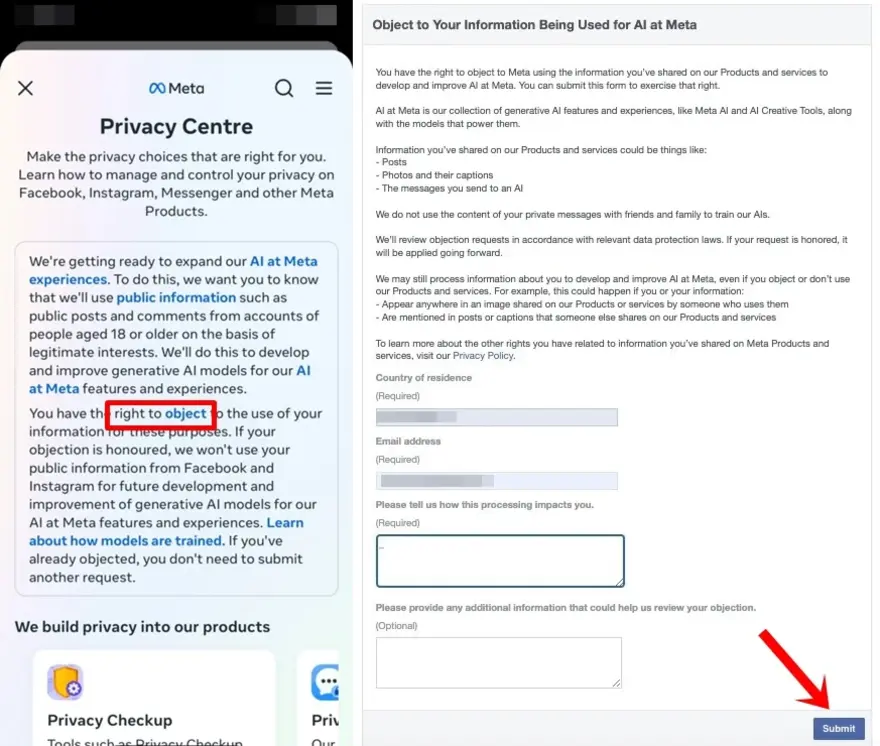 Ngăn dữ liệu Facebook khỏi AI của Meta