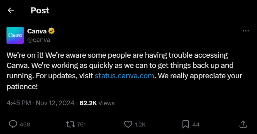 Canva gặp sự cố trên diện rộng