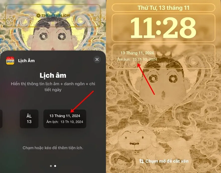 Hướng dẫn cài lịch âm trên màn hình khóa iPhone