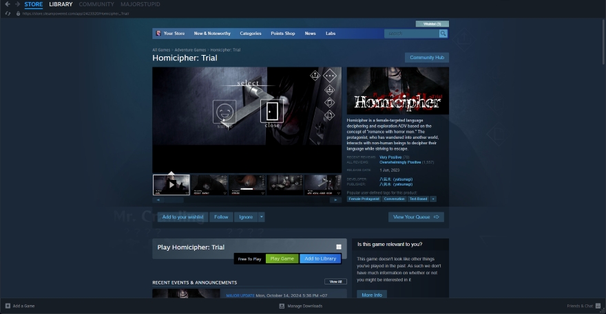 Hướng dẫn tải và cài đặt tựa game Homicipher