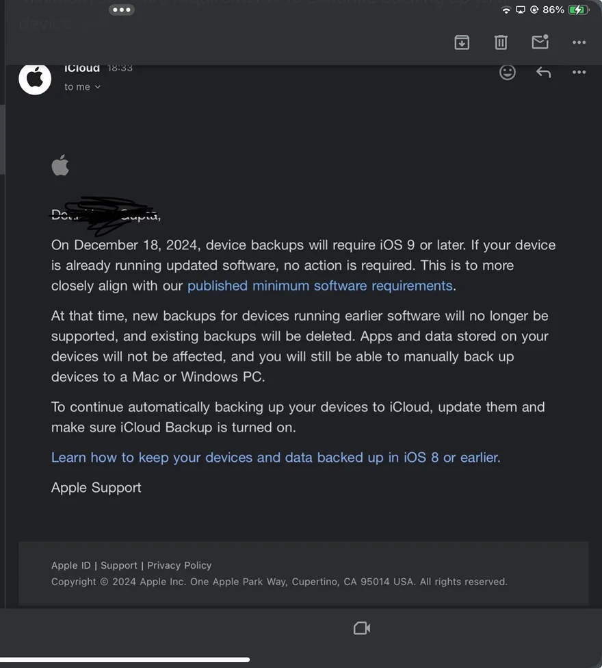 Apple 刪除 iOS 8 上的所有 iCloud 備份