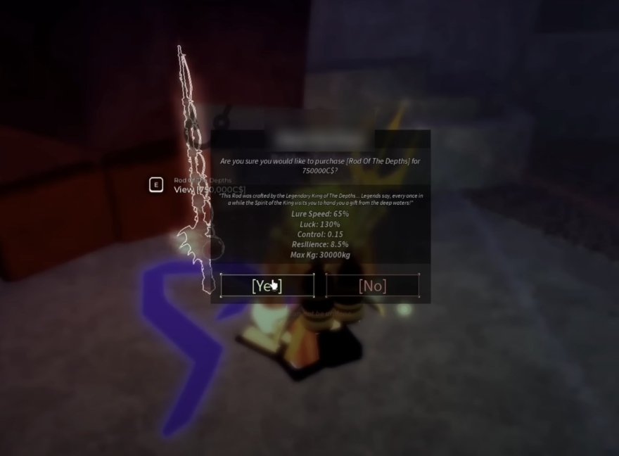 Cách sở hữu Rod of the Depths trong Fisch Roblox