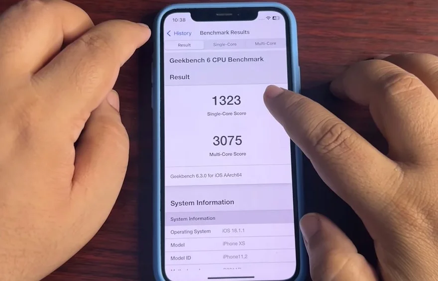 Thời lượng pin iOS 18.1.1 trên iPhone XS sau 24 giờ sử dụng