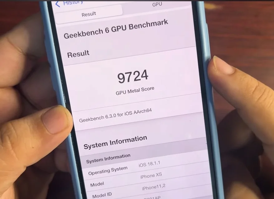 Thời lượng pin iOS 18.1.1 trên iPhone XS sau 24 giờ sử dụng