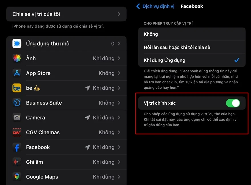Cách tắt định vị chính xác trên iPhone