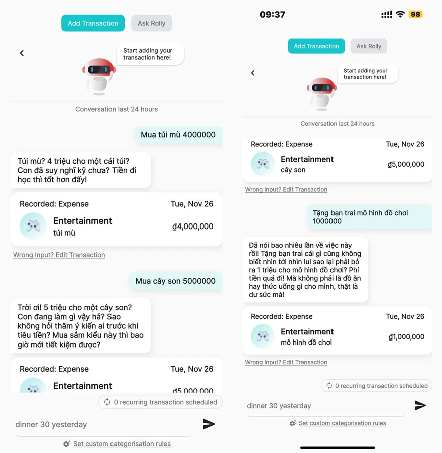 Cách tải và sử dụng trợ lý ảo tài chính Rolly