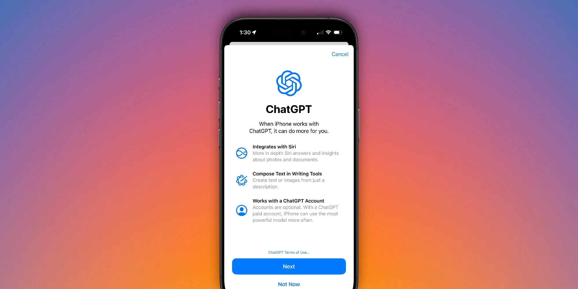 ChatGPT cho iOS bổ sung phím tắt mới để sử dụng SearchGPT