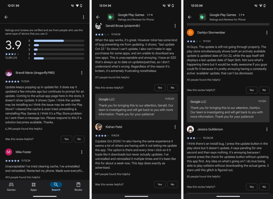Google Play Games mắc kẹt trong vòng lặp cập nhật vô tận