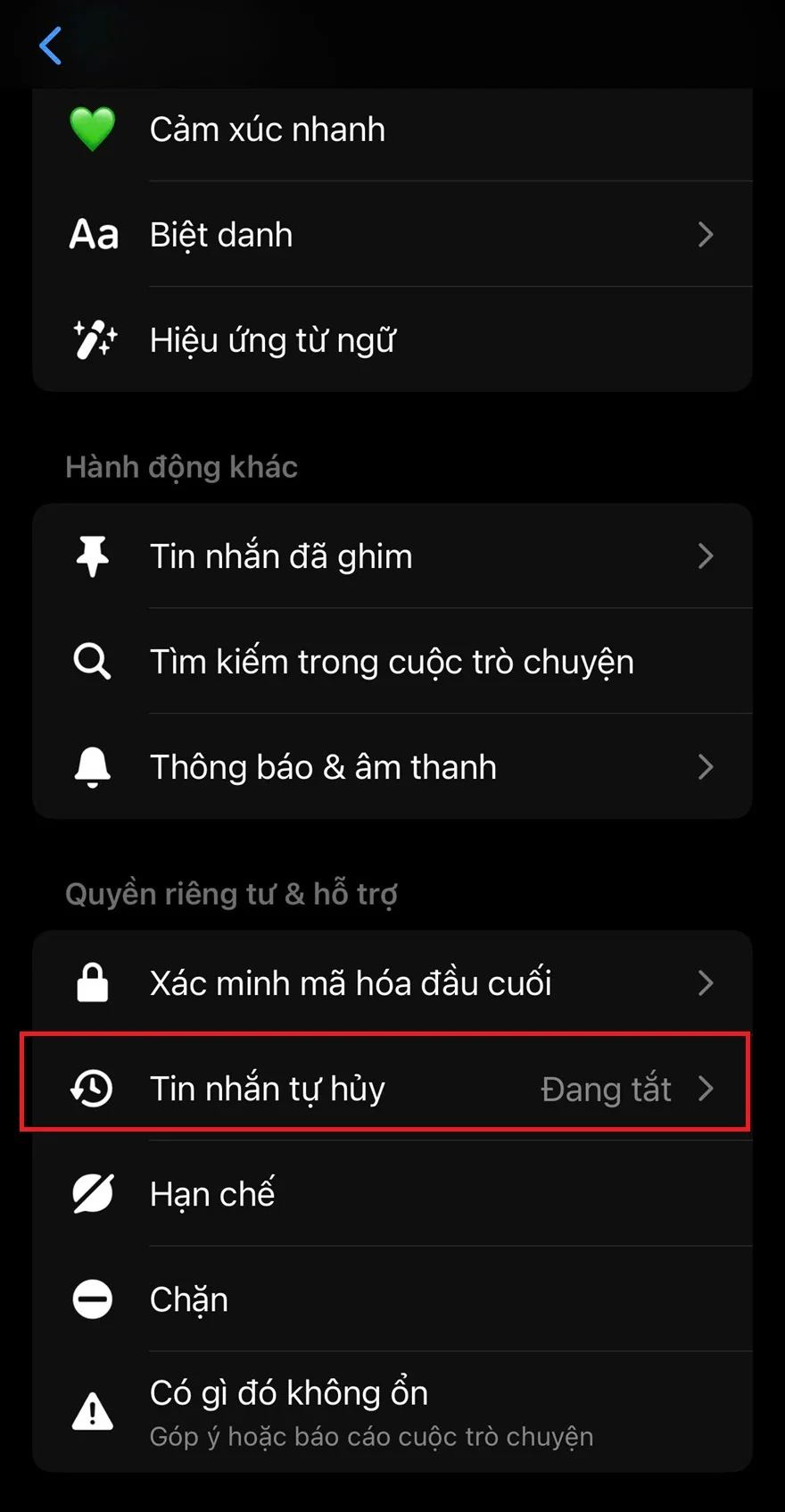 Cách biết ai đang chụp màn hình tin nhắn Messenger