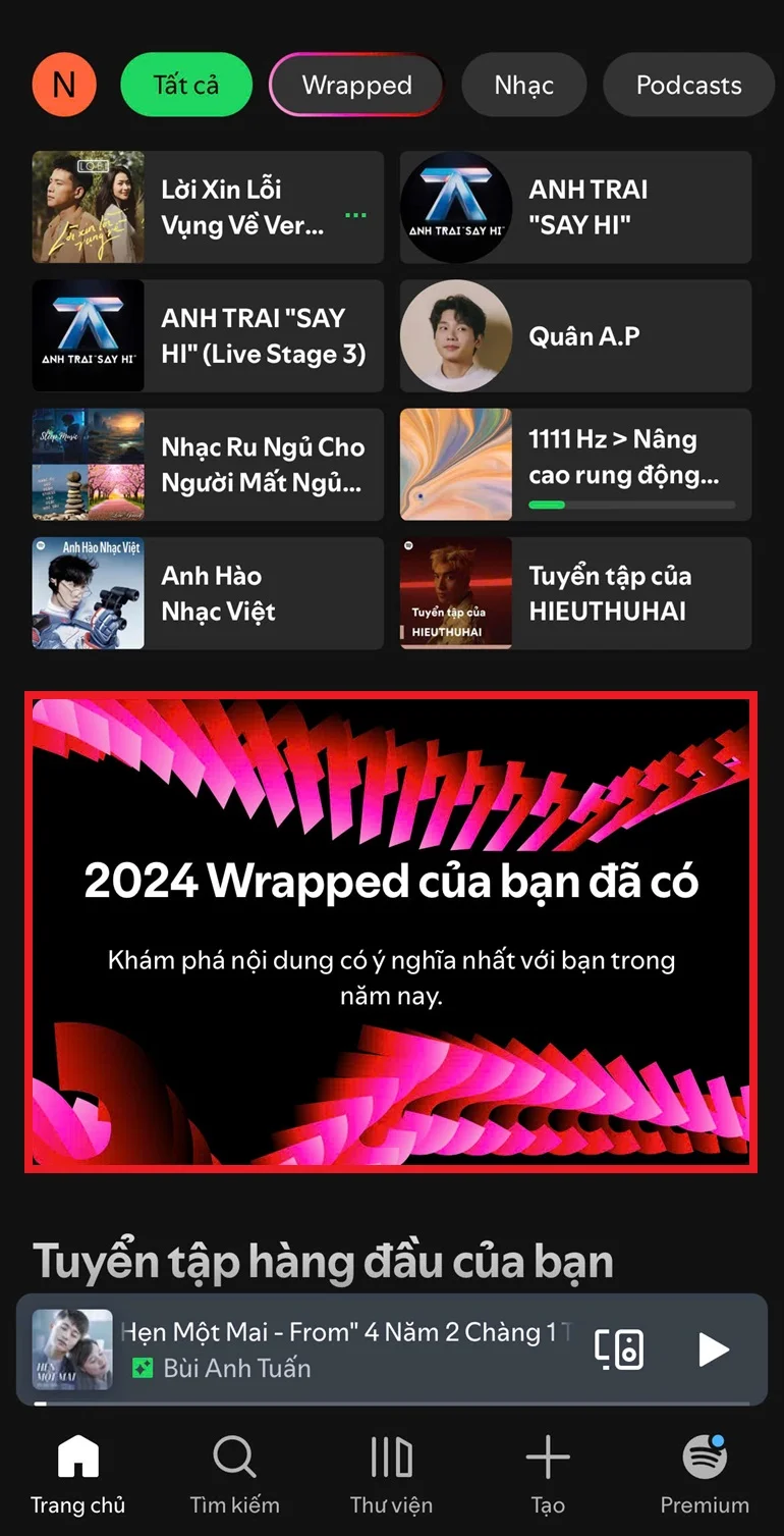 Cách xem và chia sẻ Spotify Wrapped 2024