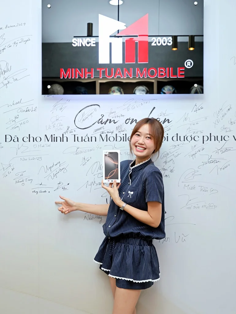 Diễn viên Nhung Gumiho mua iPhone 16 Pro Max - 512GB - màu Desert tại Minh Tuấn Mobile