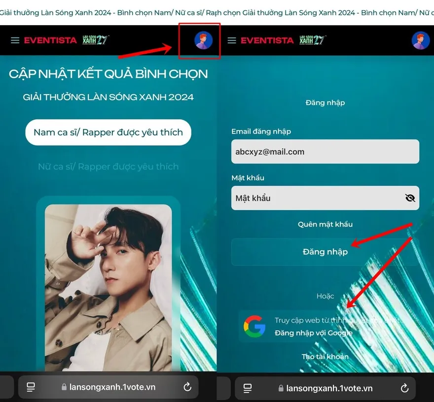 Cách bình chọn Làn Sóng Xanh 2024 trên iPhone