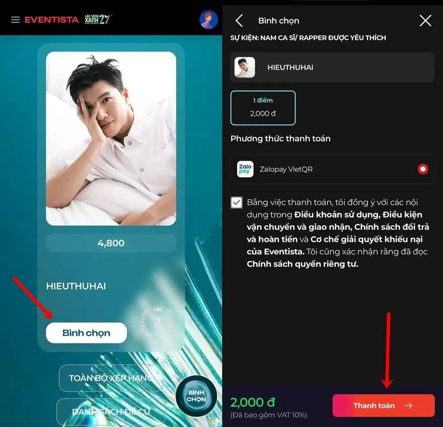 Cách bình chọn Làn Sóng Xanh 2024 trên iPhone