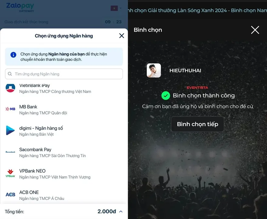 Cách bình chọn Làn Sóng Xanh 2024 trên iPhone