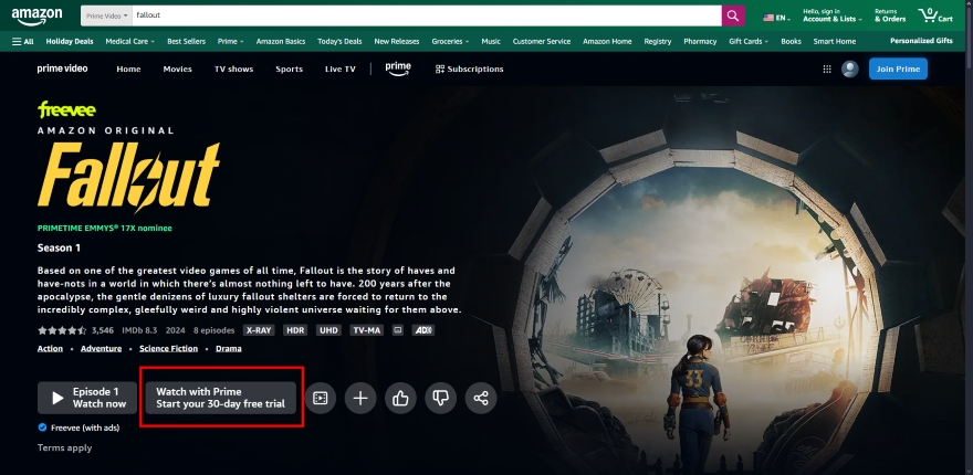 Làm sao để xem được Fallout của Amazon tại Việt Nam