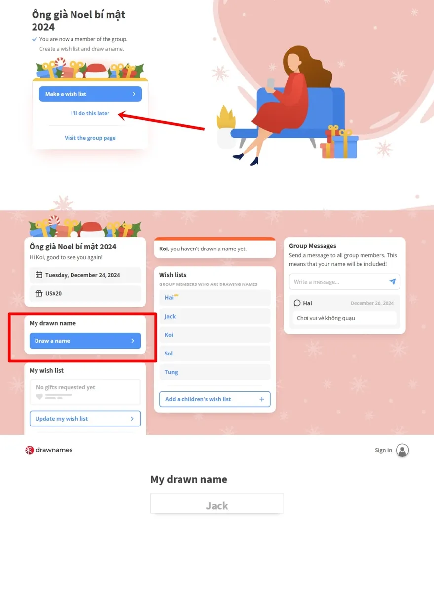 Cách chơi ông già Noel bí mật