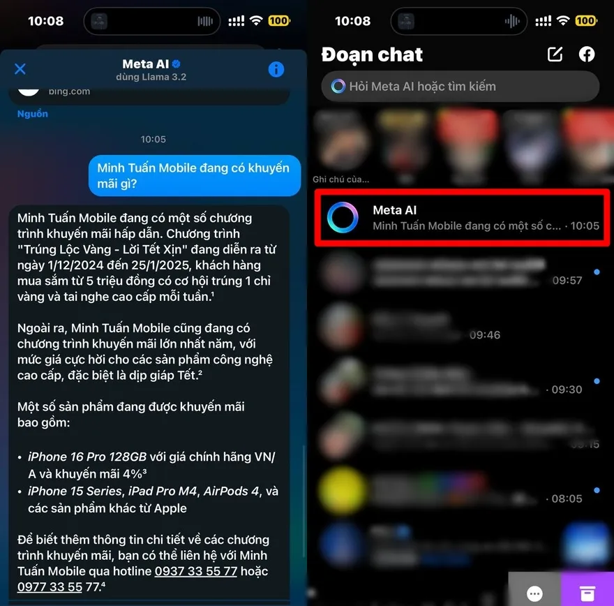 Cách sử dụng chatbox Meta AI trong Messenger