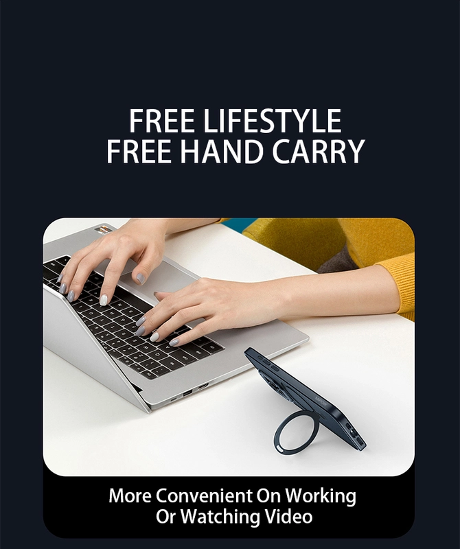 Ốp lưng Magsafe iPhone 15 Pro Mipow Stand 2in1 Transparent